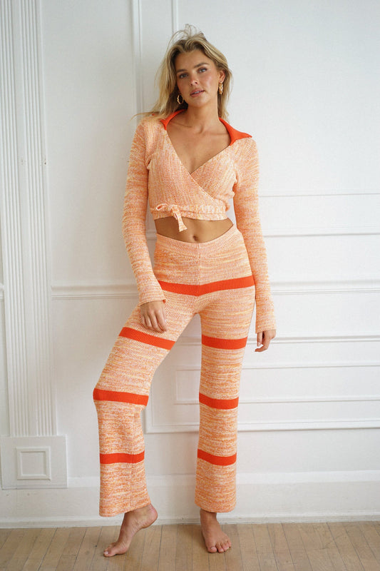 Marigold Wrap Set — Orange Knit