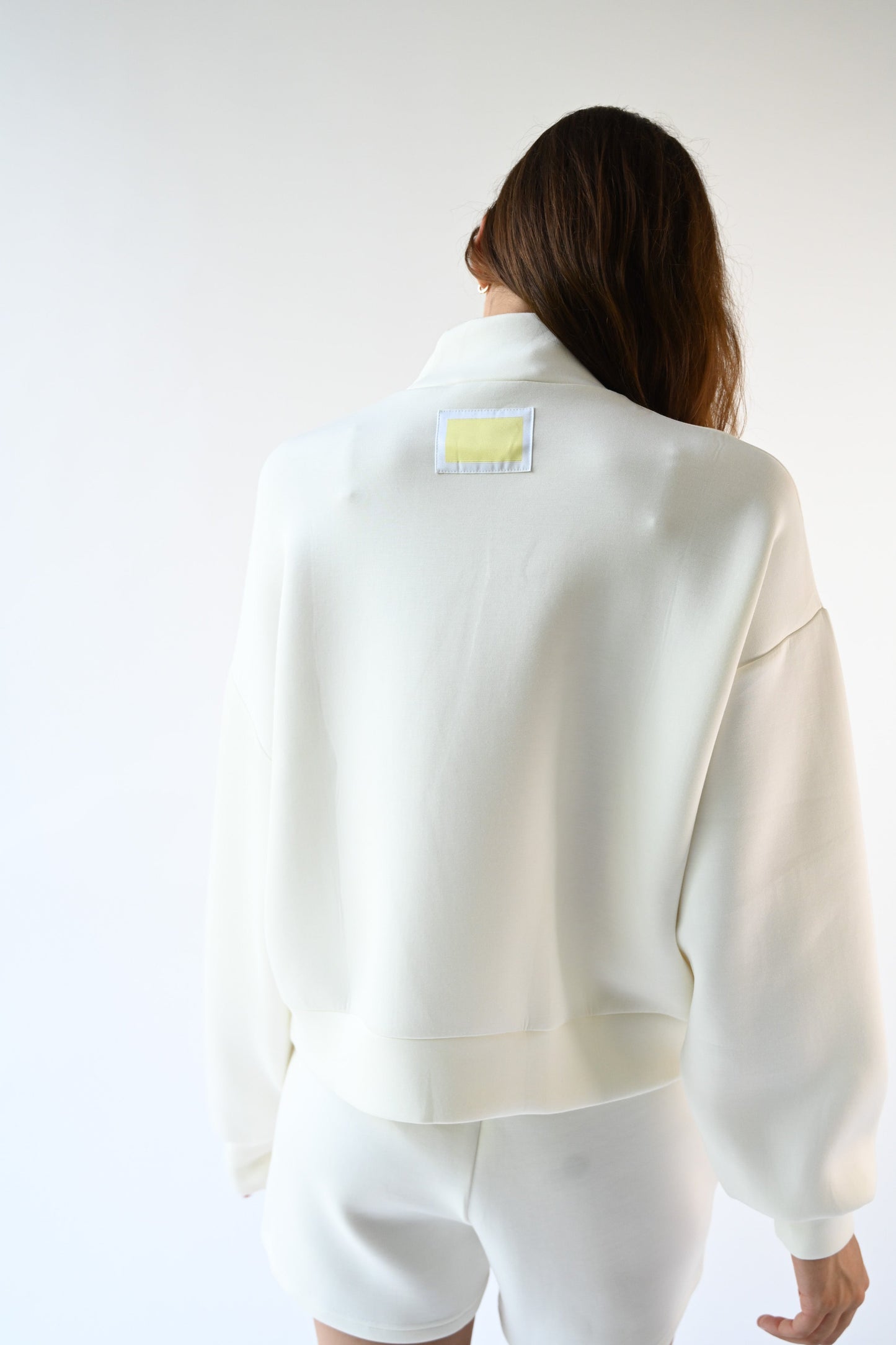 Maya Knit Neoprene Pullover — Offwhite