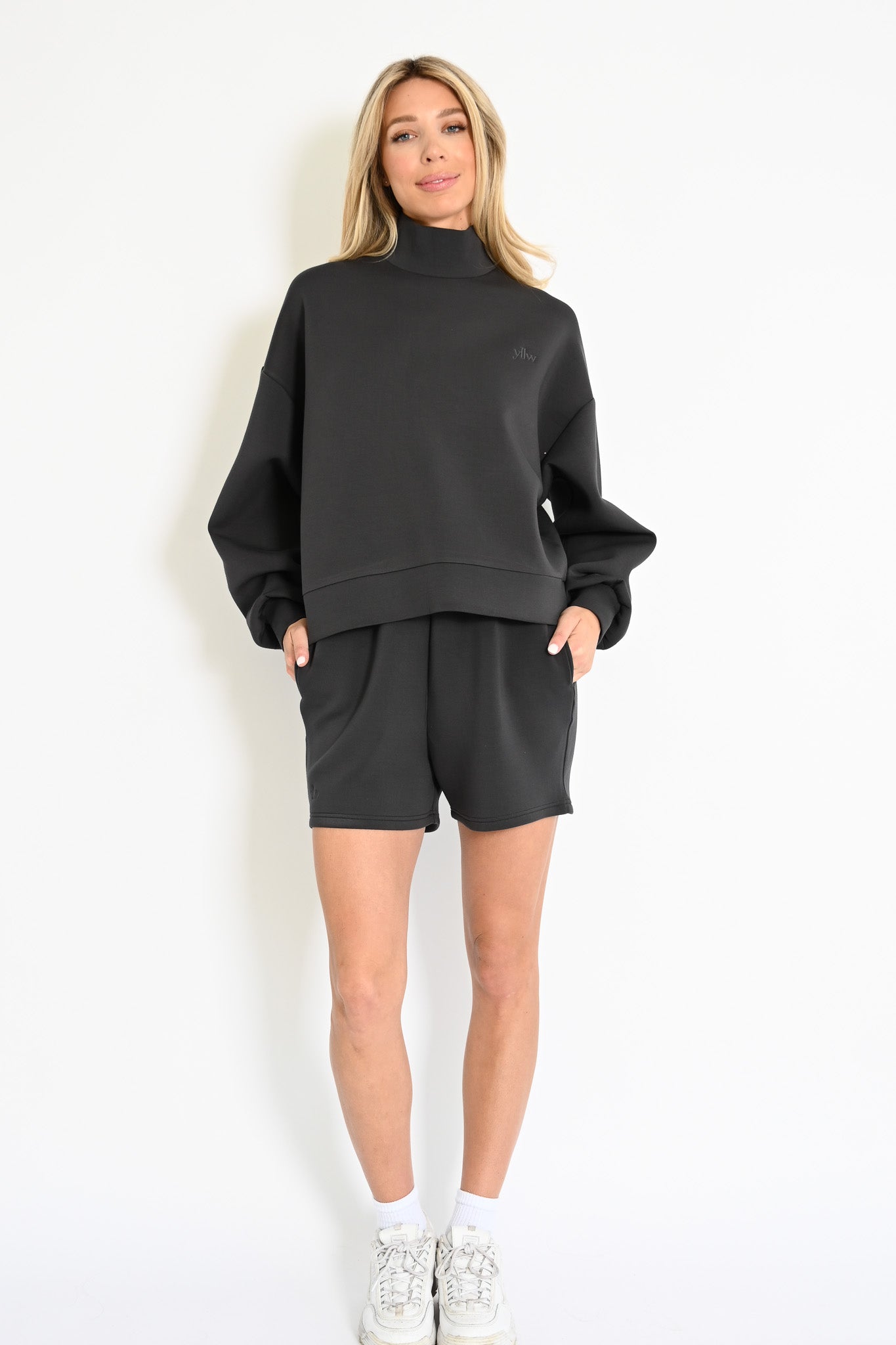 Ollie Knit Neoprene Shorts — Charcoal