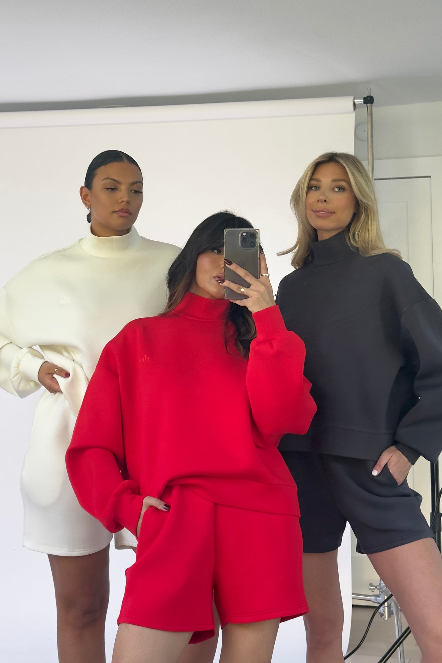 Maya Knit Neoprene Pullover — Ruby