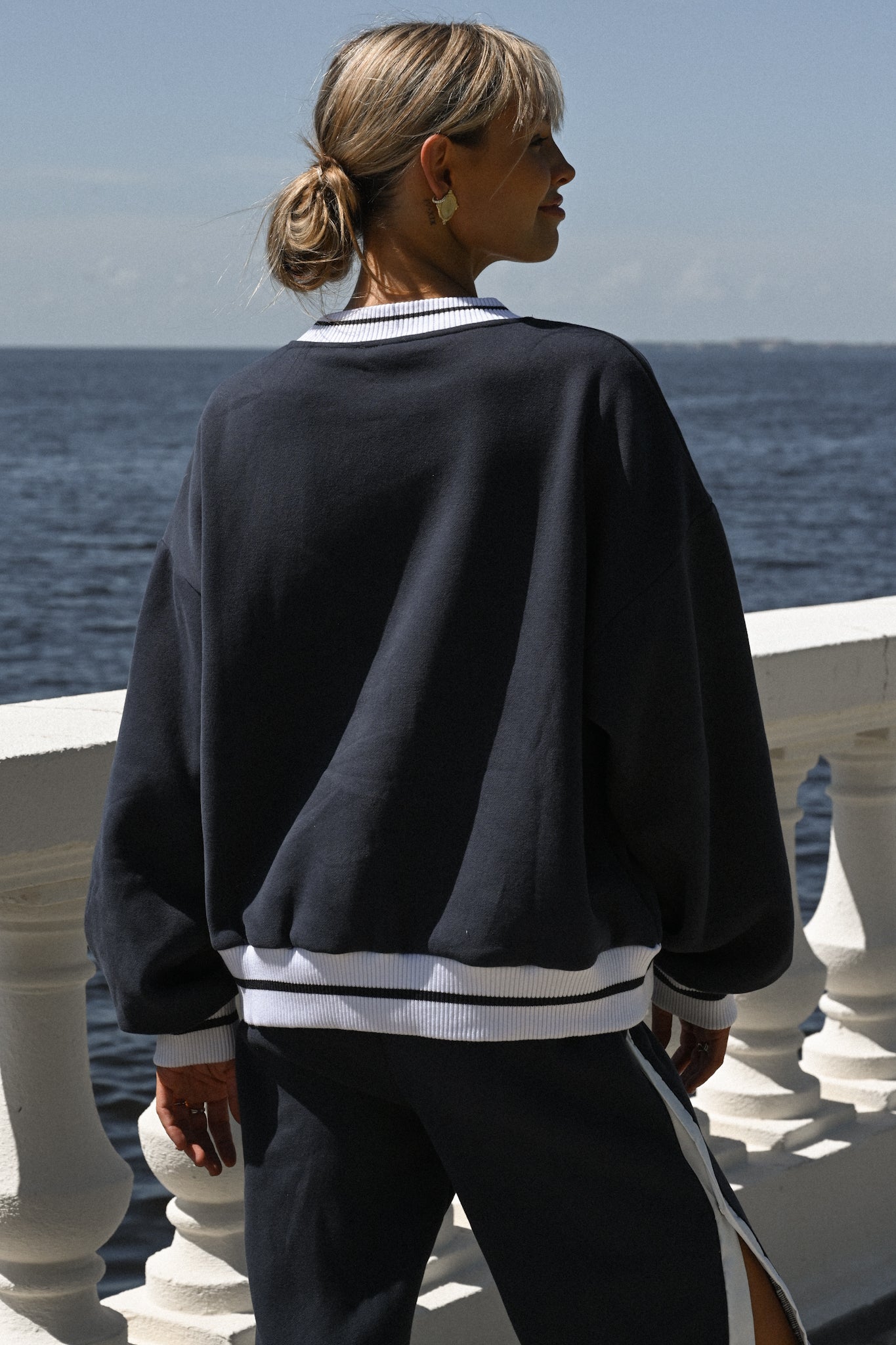 Let’s Go For A Walk Oversized Sweatshirt — Navy
