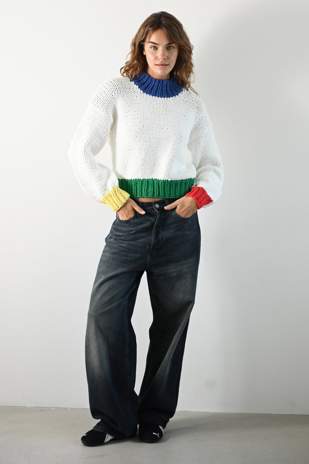 Zora Chunky Sweater — Primary Colors