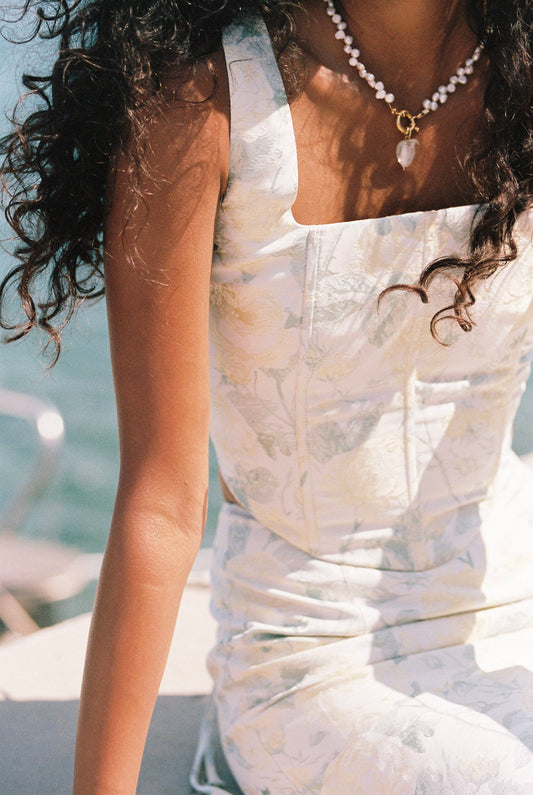 Andie Corset Top — Sage Floral