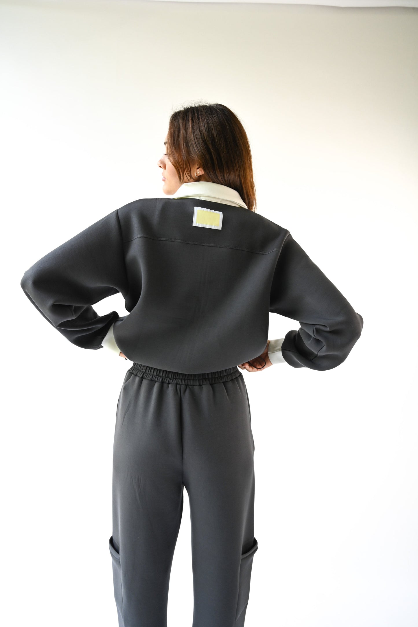 Kasey Knit Neoprene Jacket — Charcoal