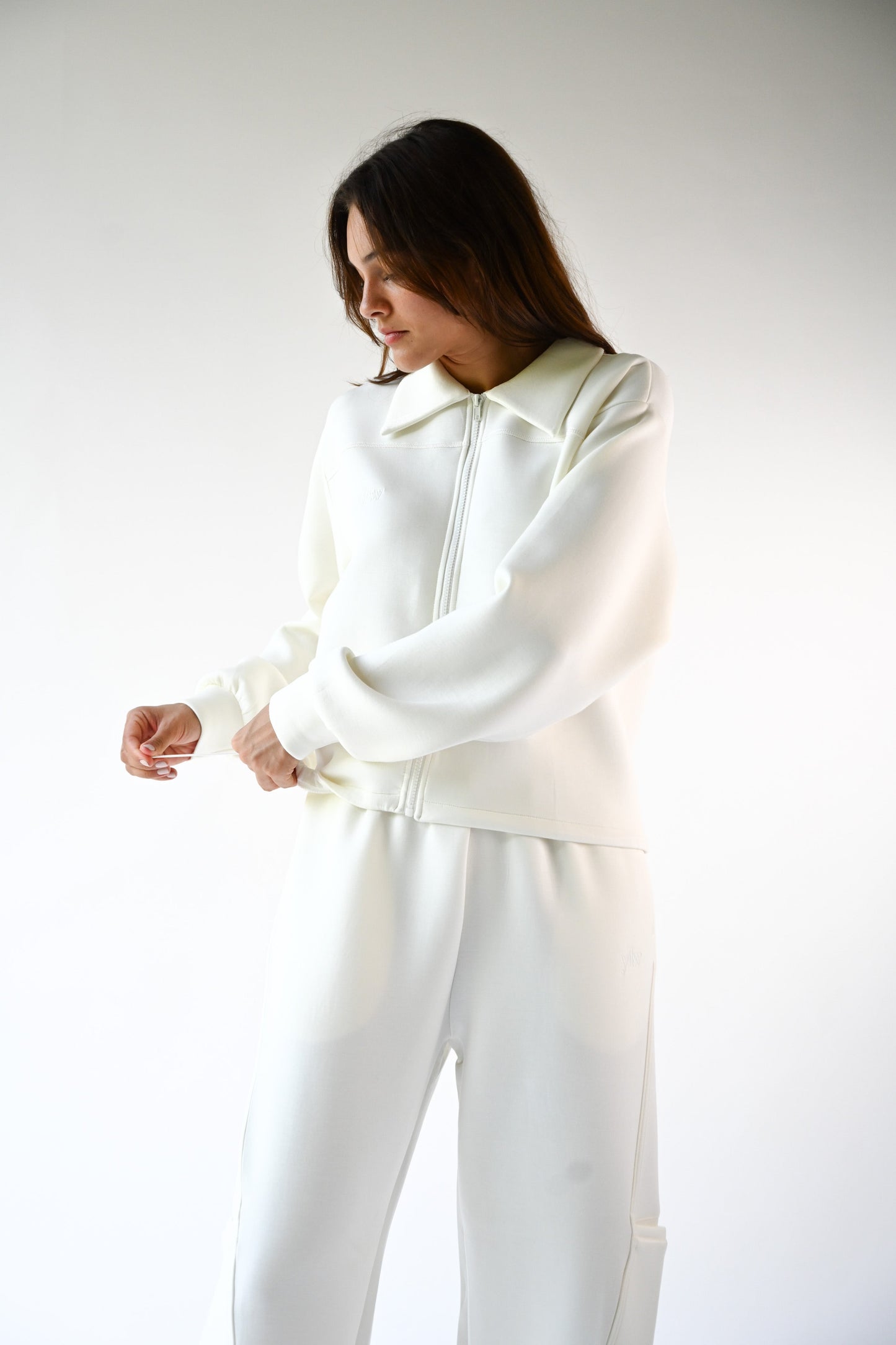 Kasey Knit Neoprene Jacket — Offwhite