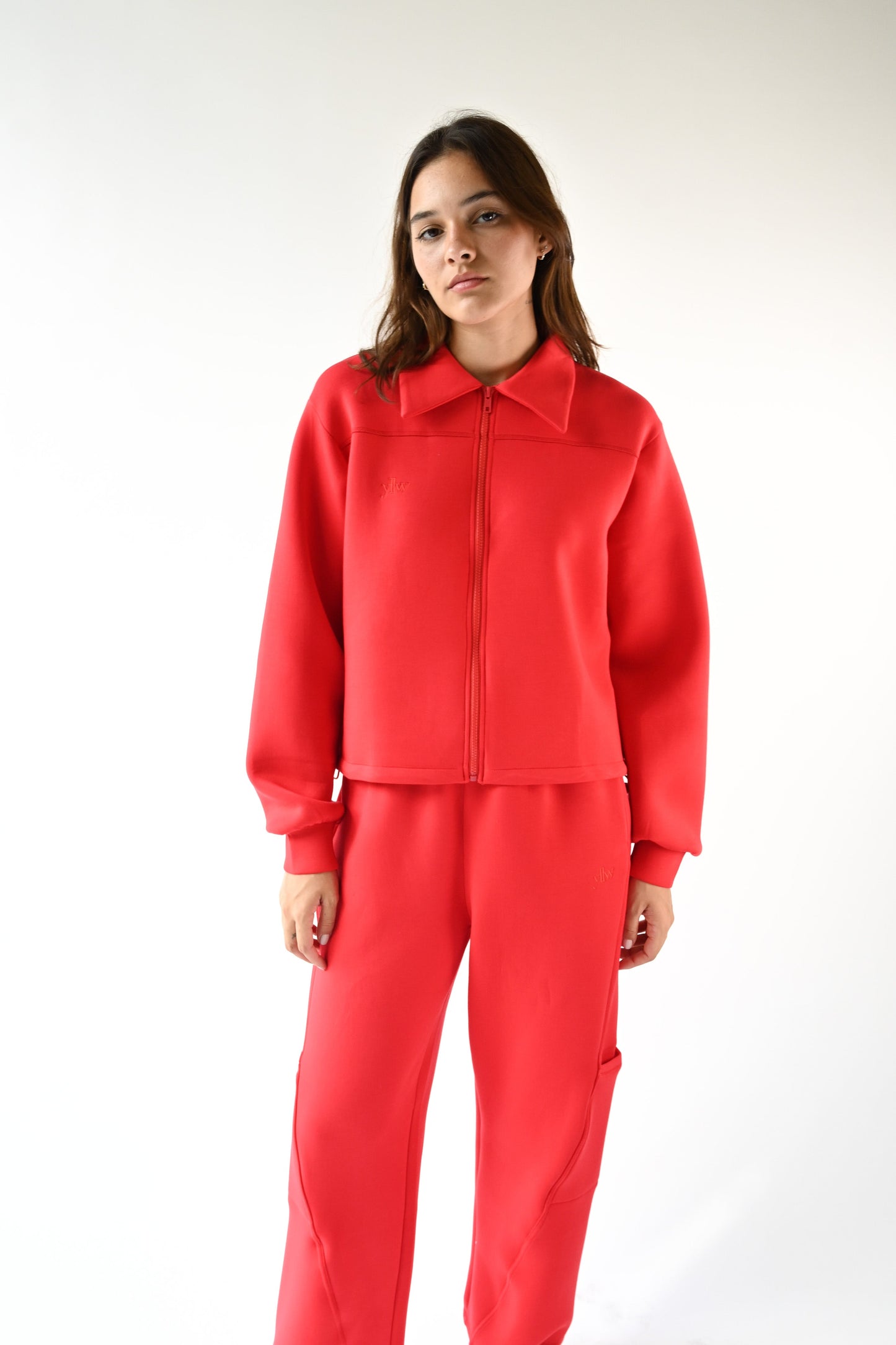 Kasey Knit Neoprene Jacket — Ruby