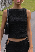 Tatum Bubble Tie Vest — Black (Reversible)