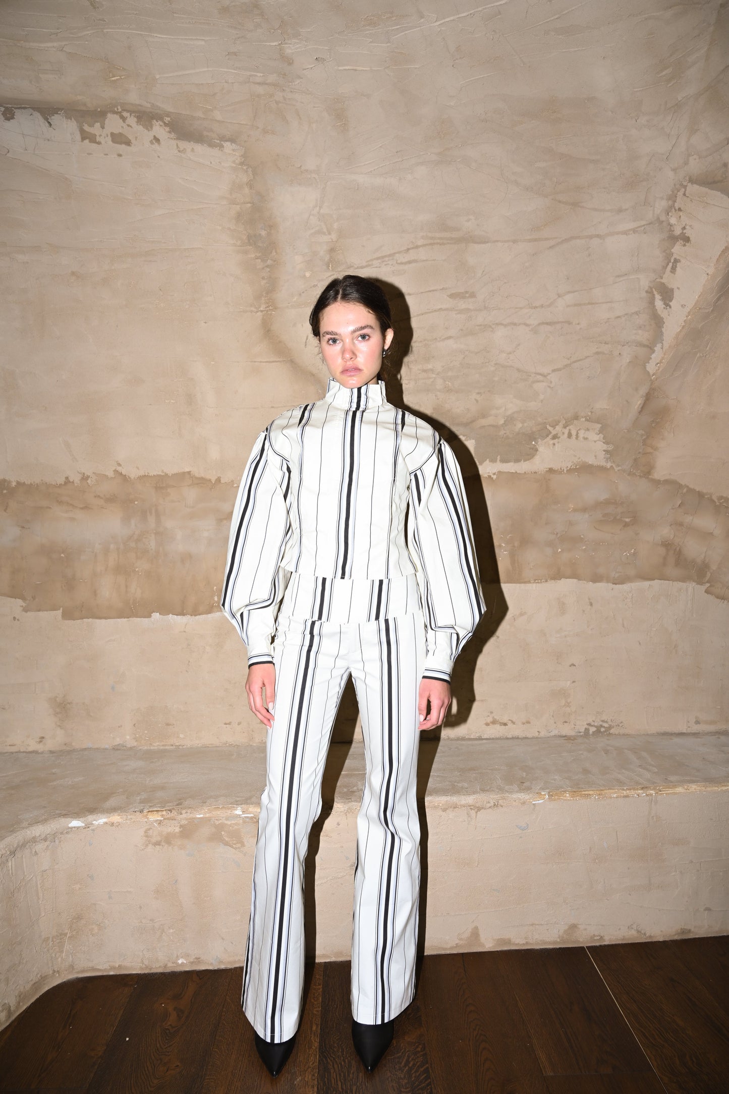 Mindy Cotton Jacket — Offwhite Striped