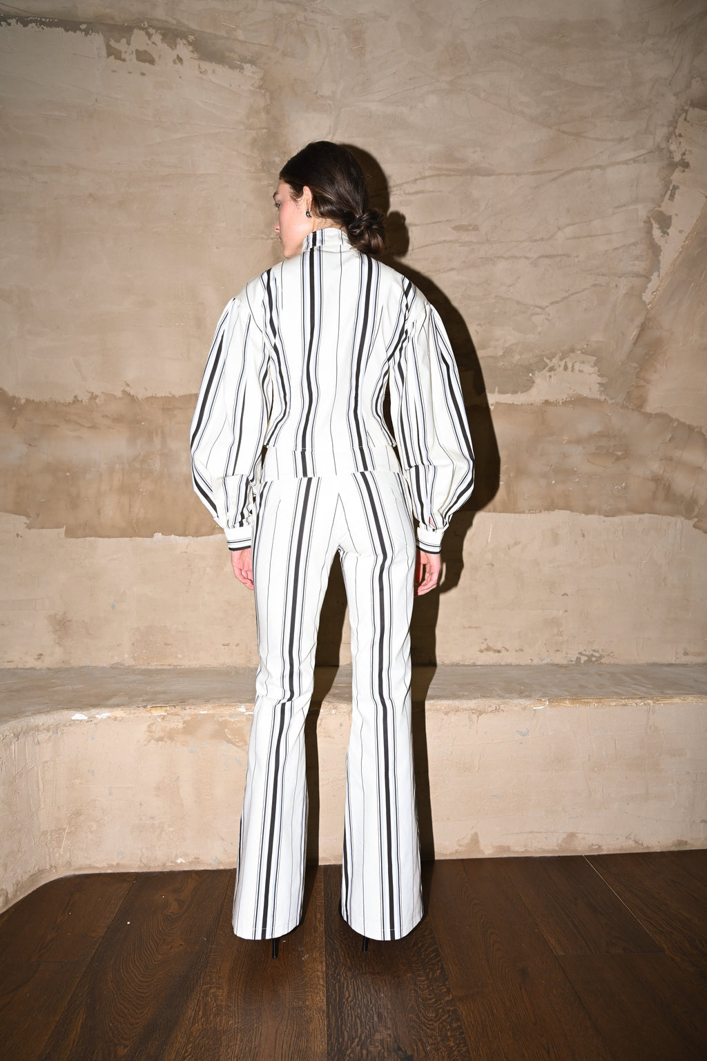 Mindy Cotton Jacket — Offwhite Striped