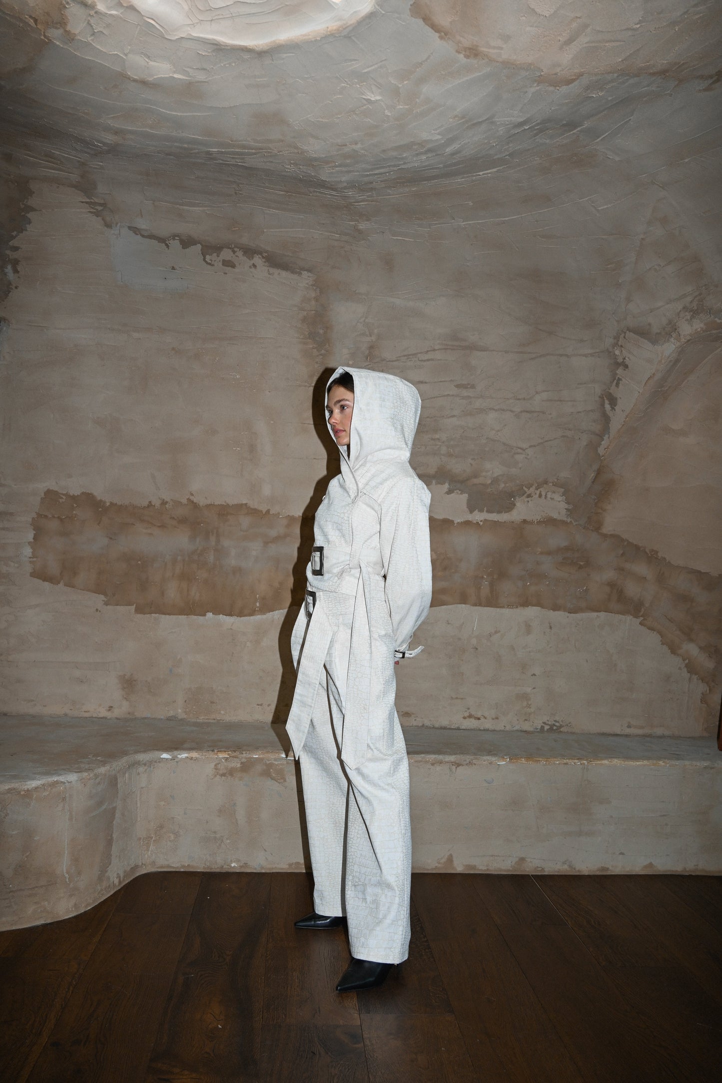 Soli Belted Pant — Snakeskin Jacquard