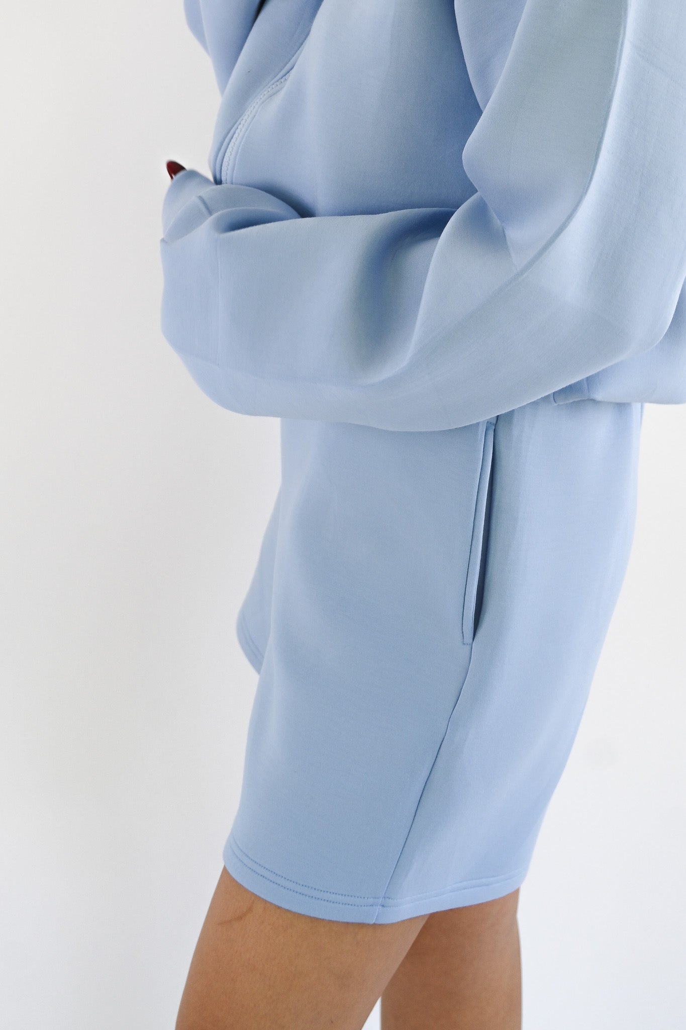 Ollie Knit Neoprene Shorts — Sky