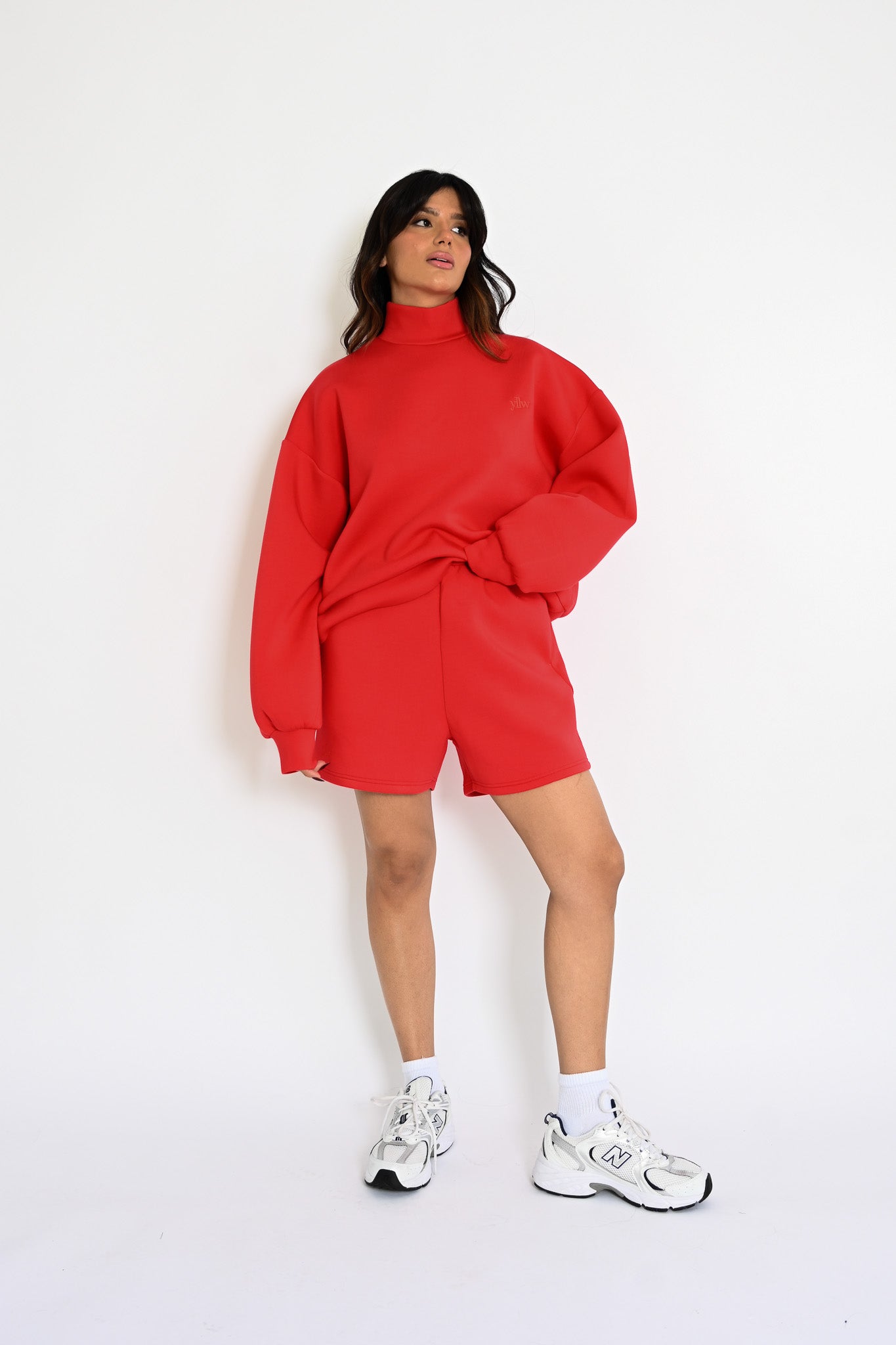 Maya Knit Neoprene Pullover — Ruby