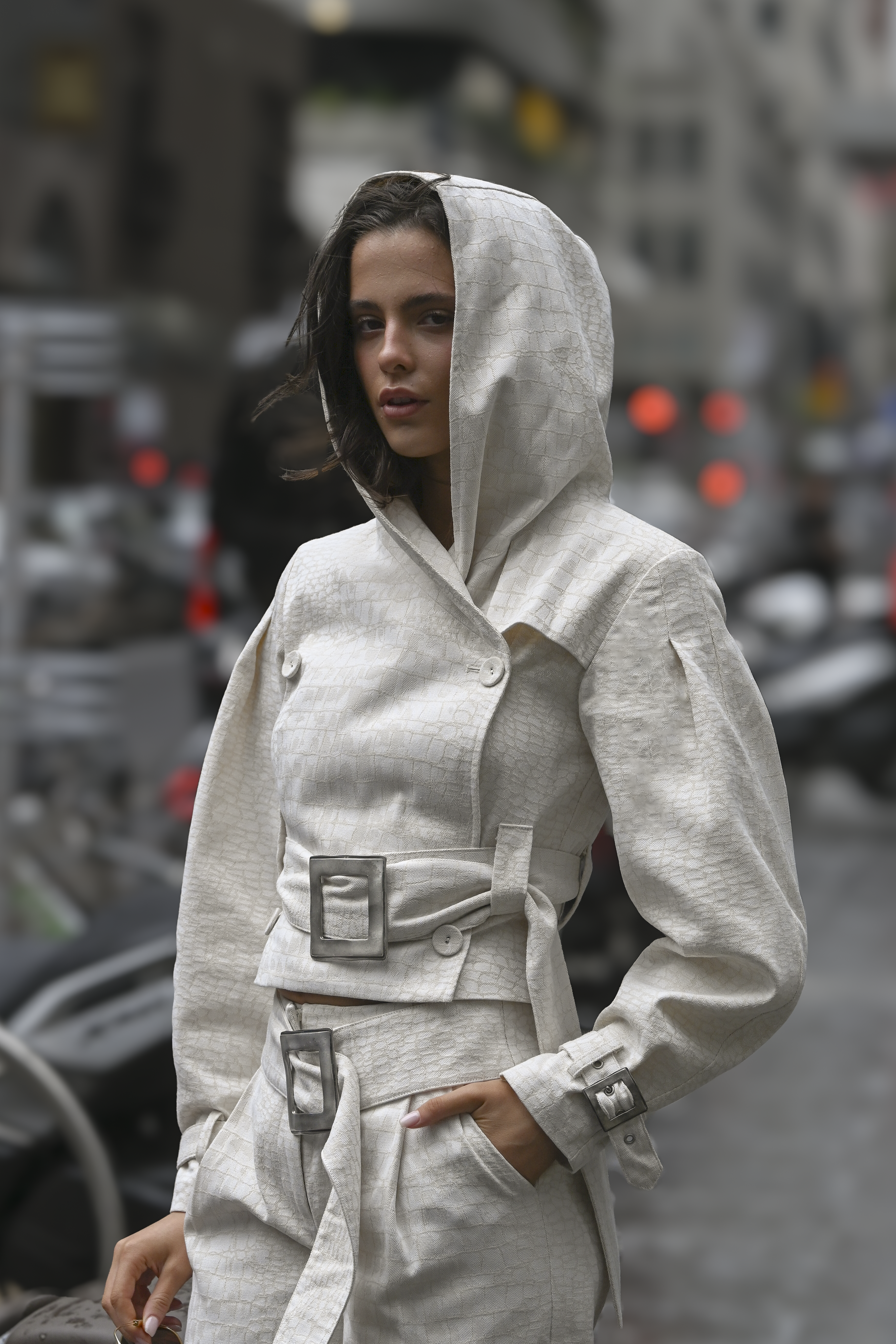 Ganna Belted Jacket — Snakeskin Jacquard