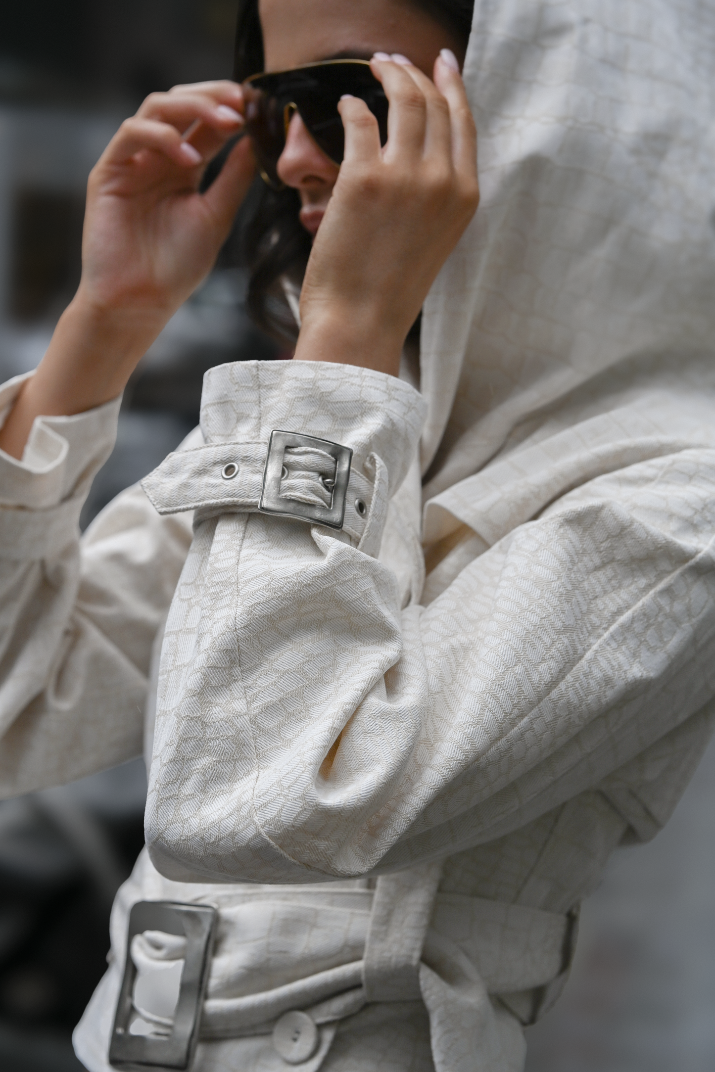 Ganna Belted Jacket — Snakeskin Jacquard