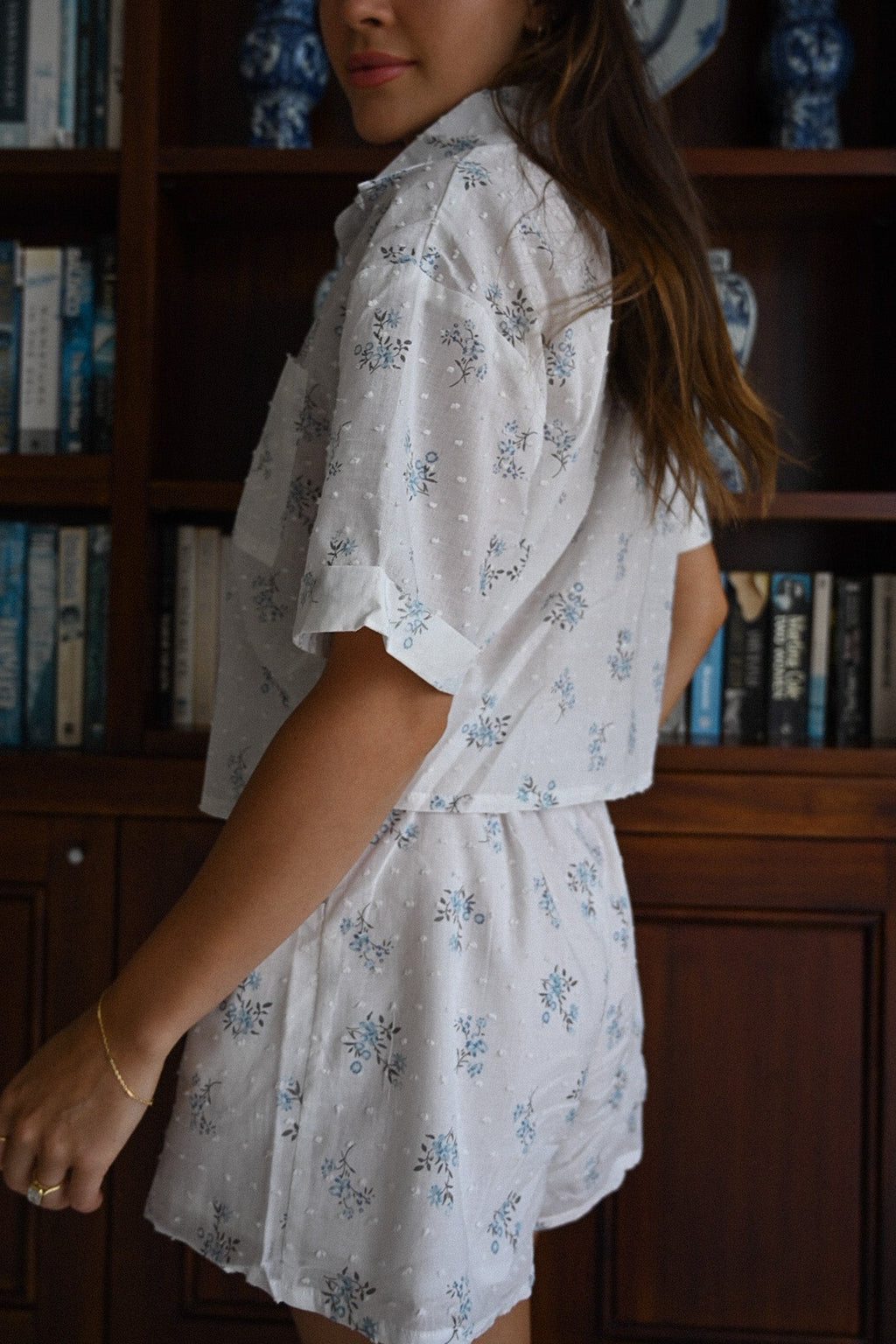 Rosy Collared Shorts Set — Baby's Breath