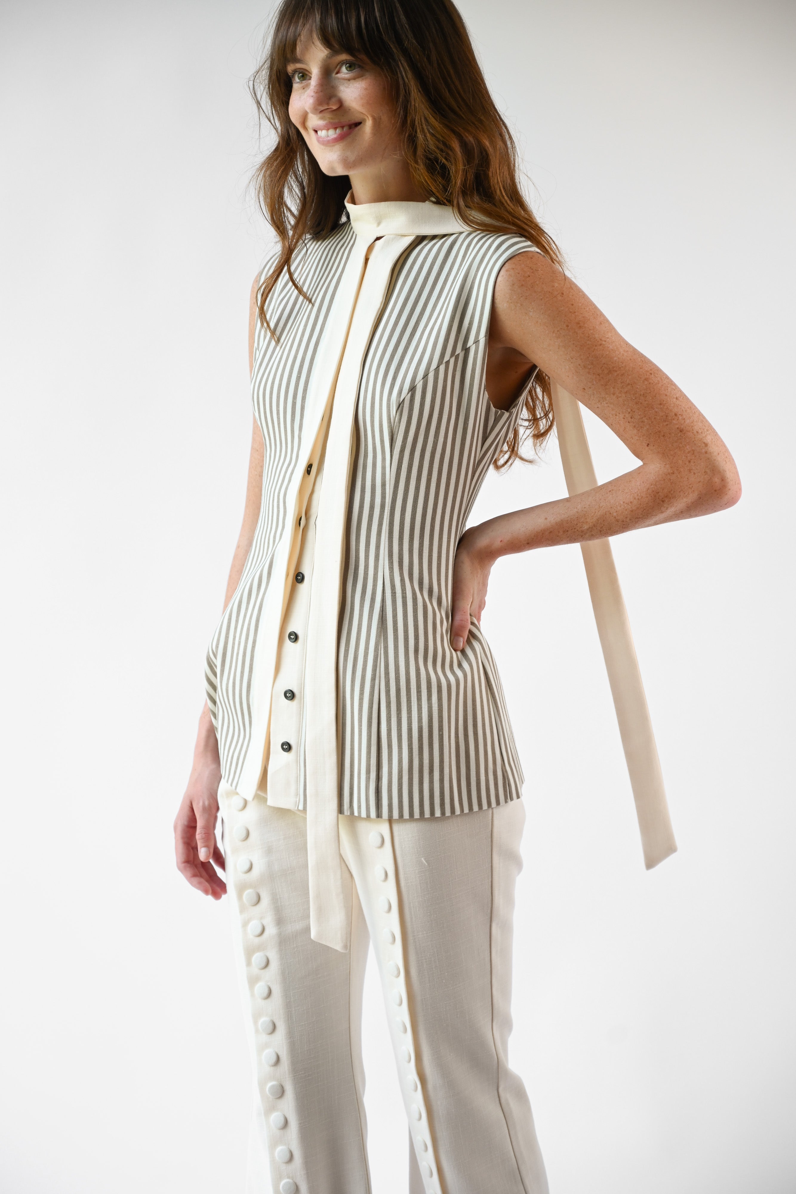 Lila Linen Scarf Top