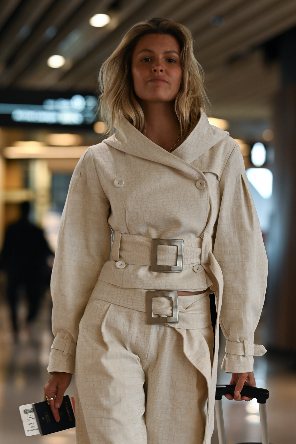 Ganna Belted Jacket — Snakeskin Jacquard