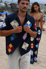 Mae Linen Unisex Shirt — Navy