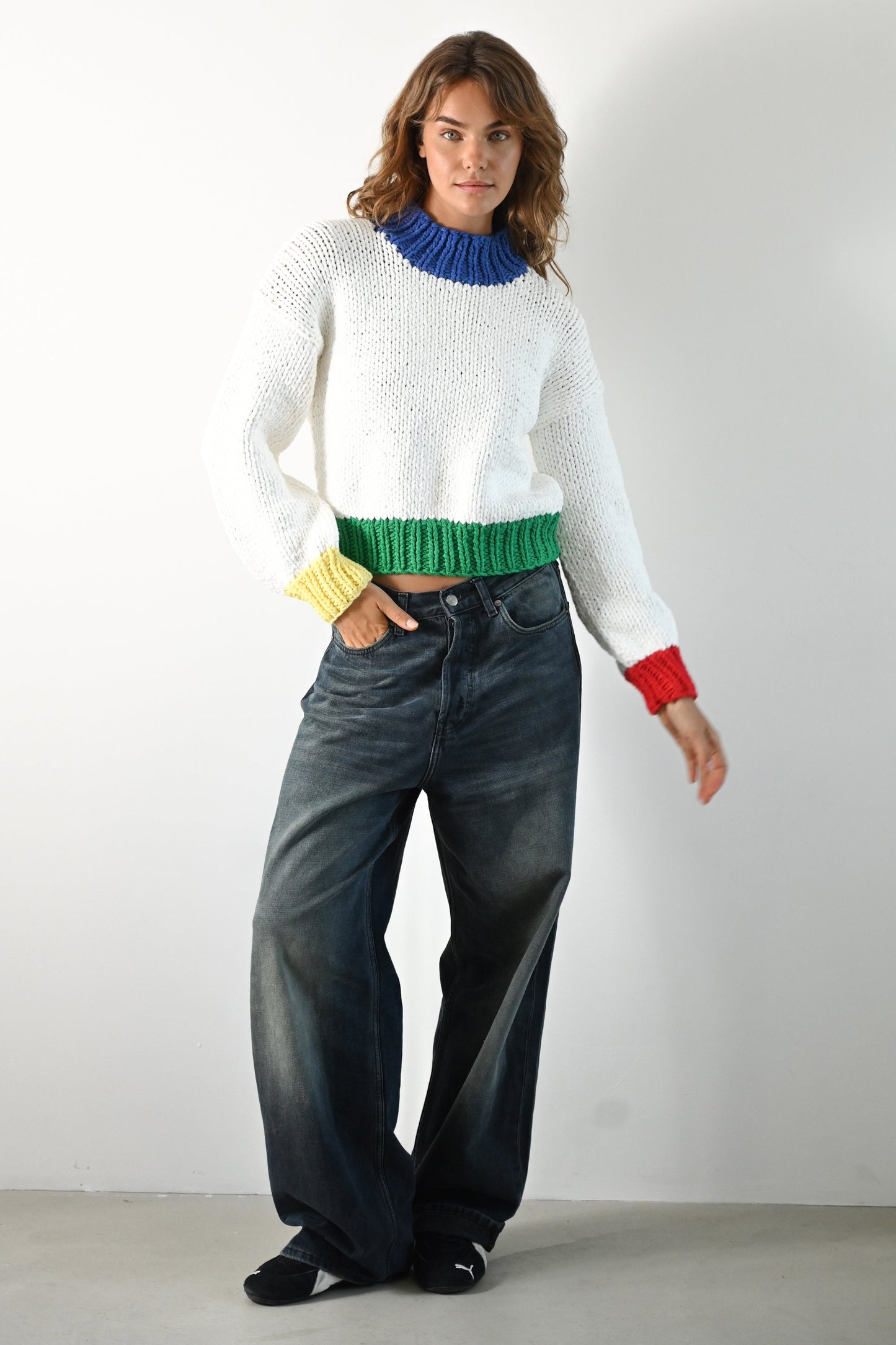 Zora Chunky Sweater — Primary Colors