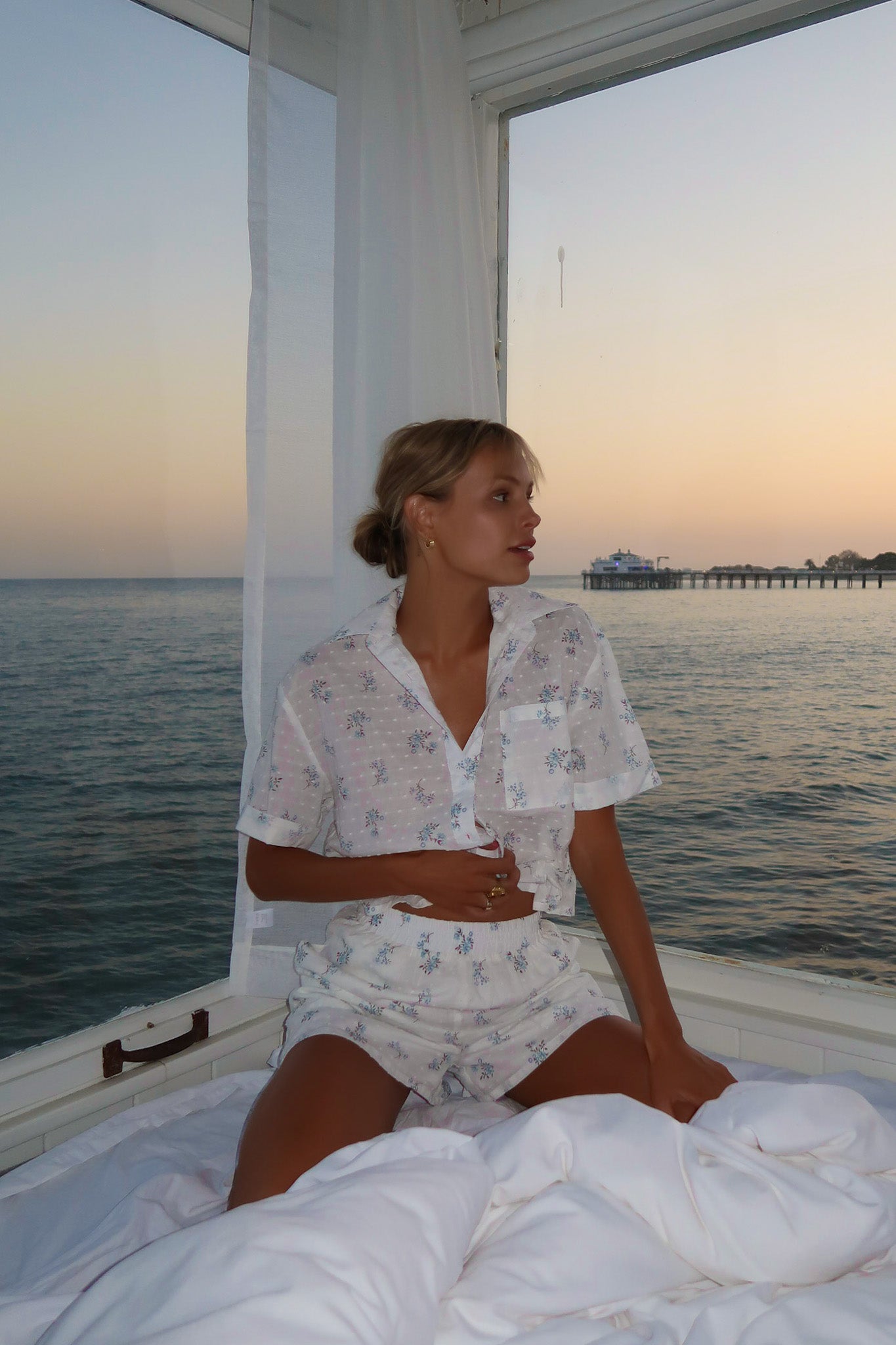 Rosy Collared Shorts Set — Baby's Breath