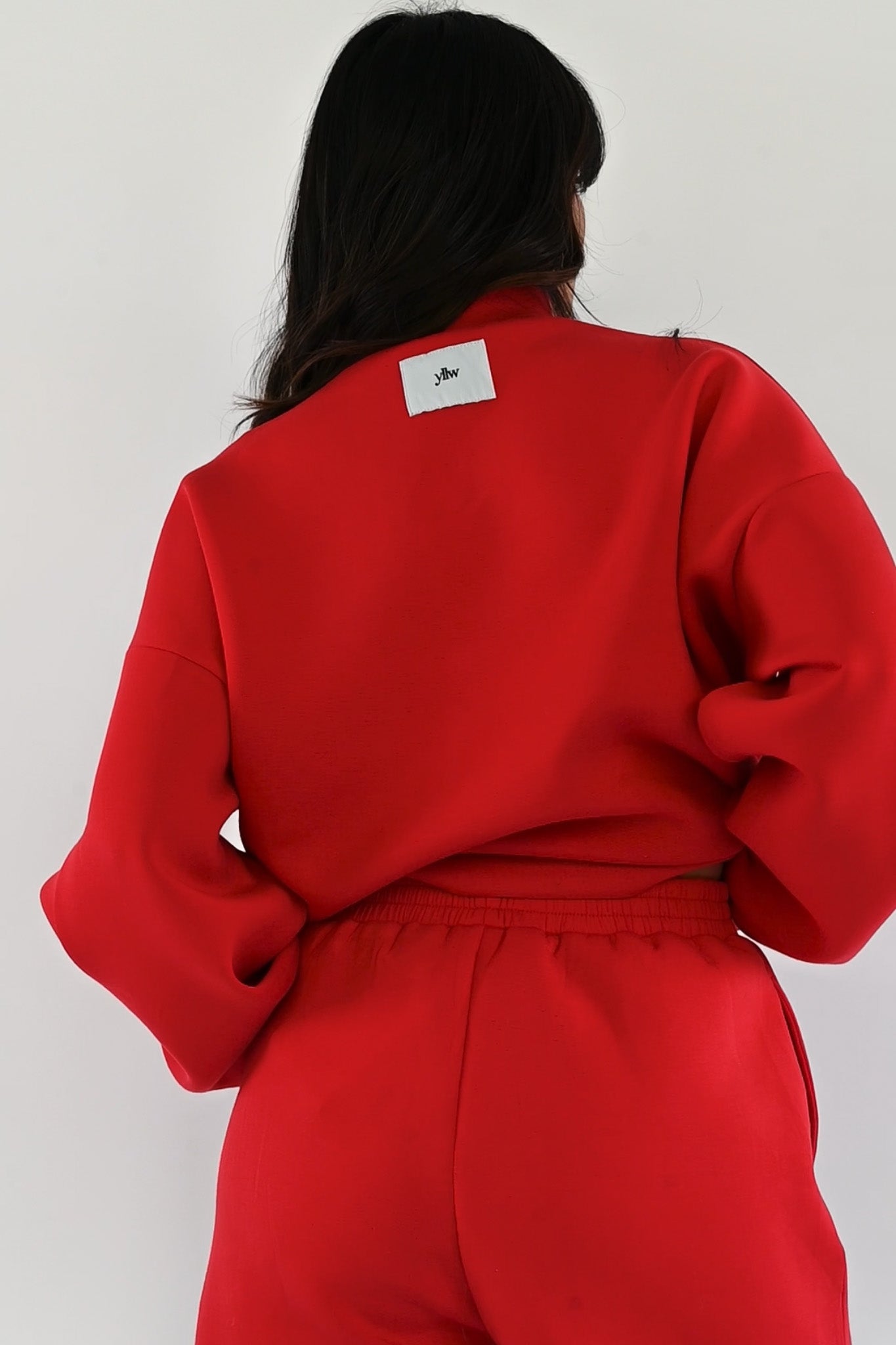 Maya Knit Neoprene Pullover — Ruby