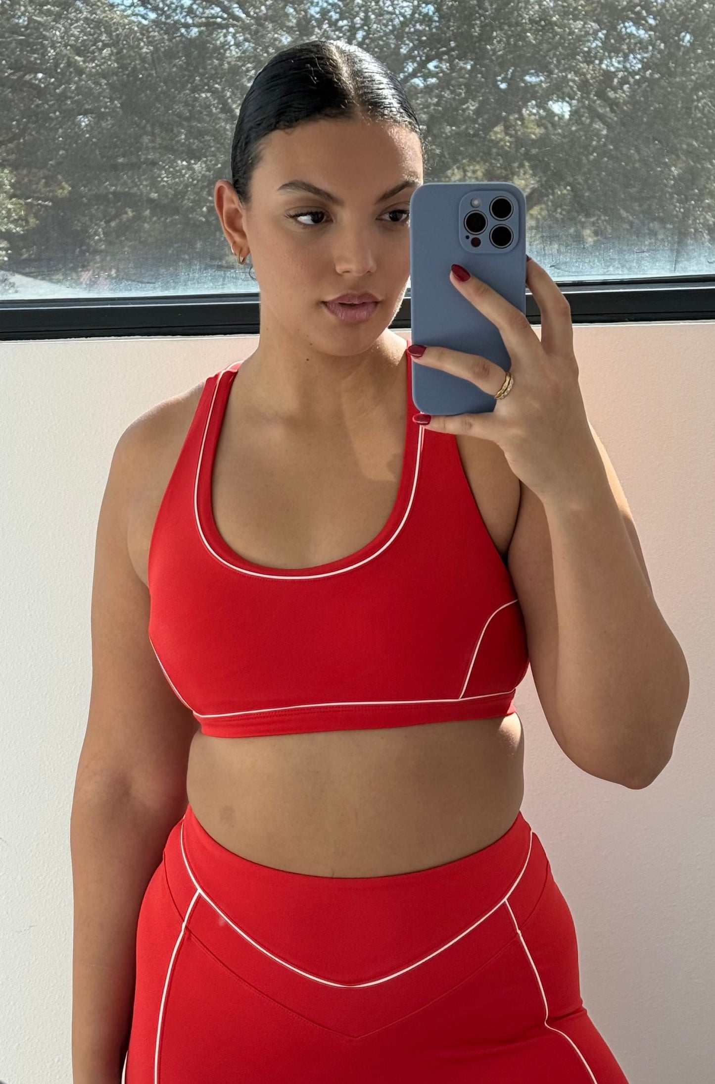 Aster Contour Sports Bra — Ruby