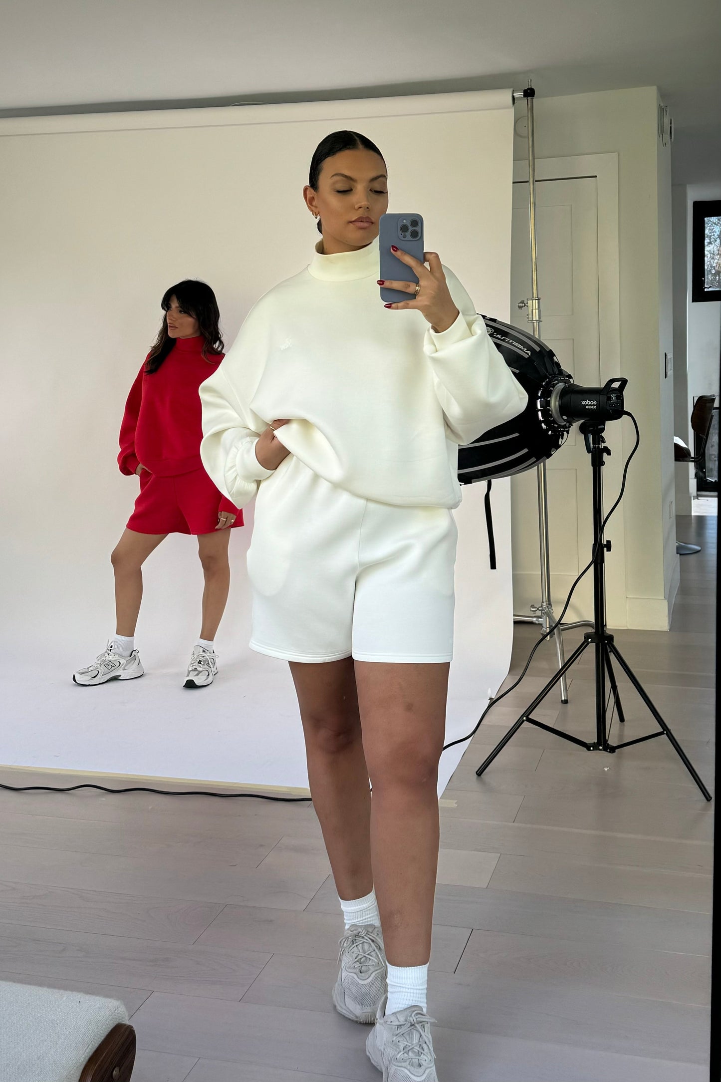 Maya Knit Neoprene Pullover — Offwhite