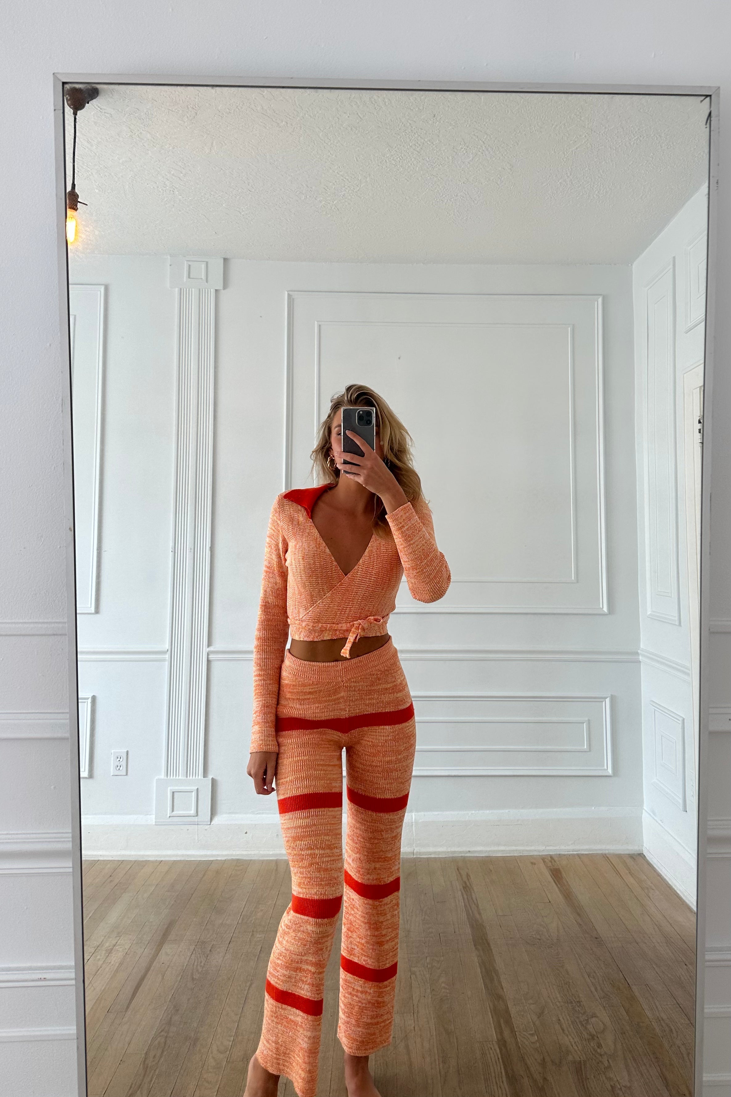 Marigold Wrap Set — Orange Knit