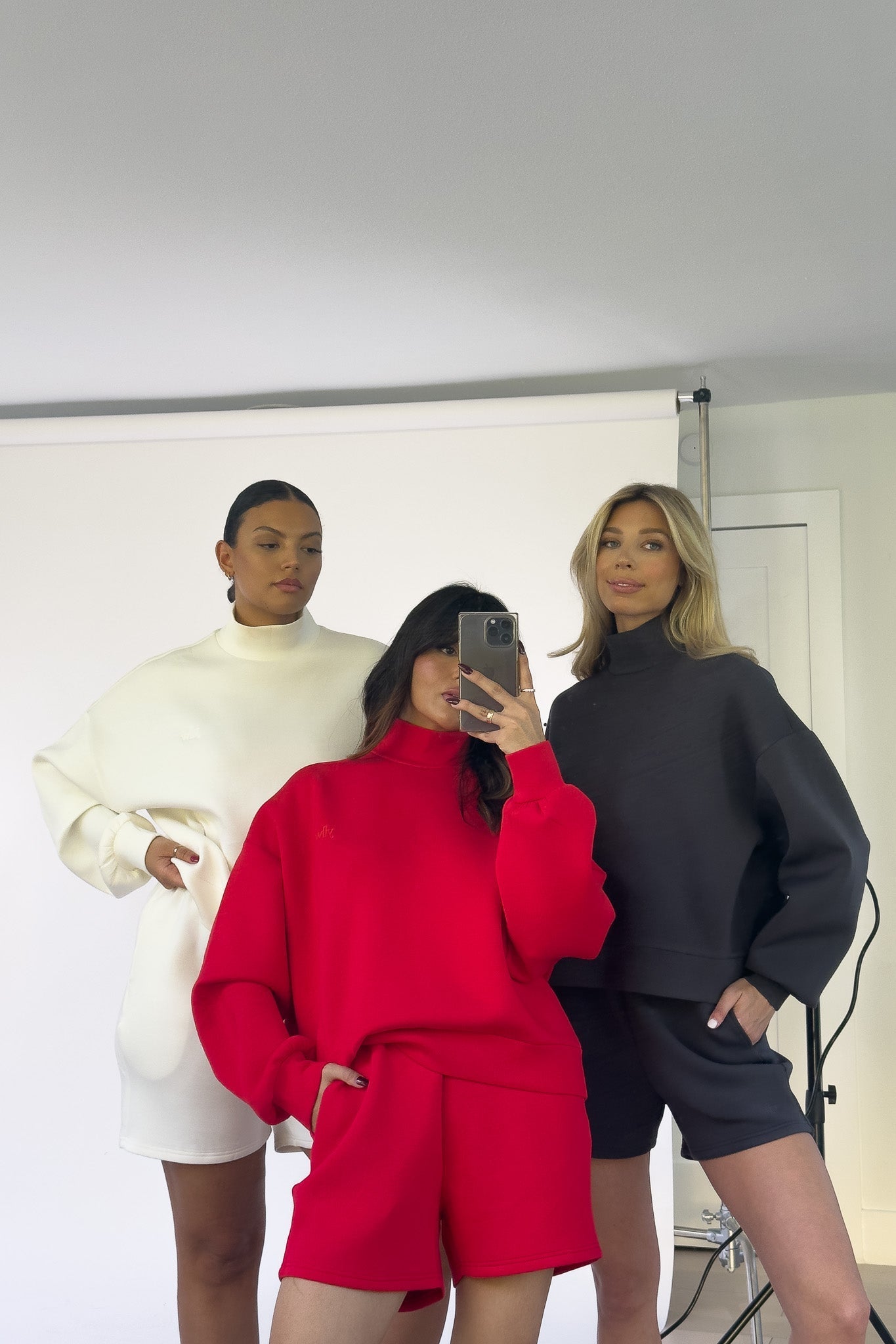 Ollie Knit Neoprene Shorts  — Charcoal