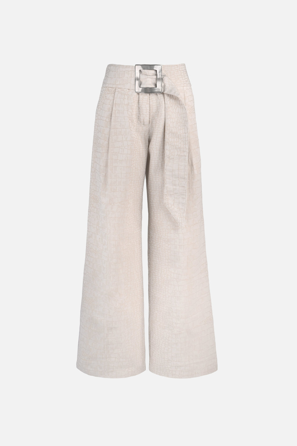 Soli Belted Pant — Snakeskin Jacquard