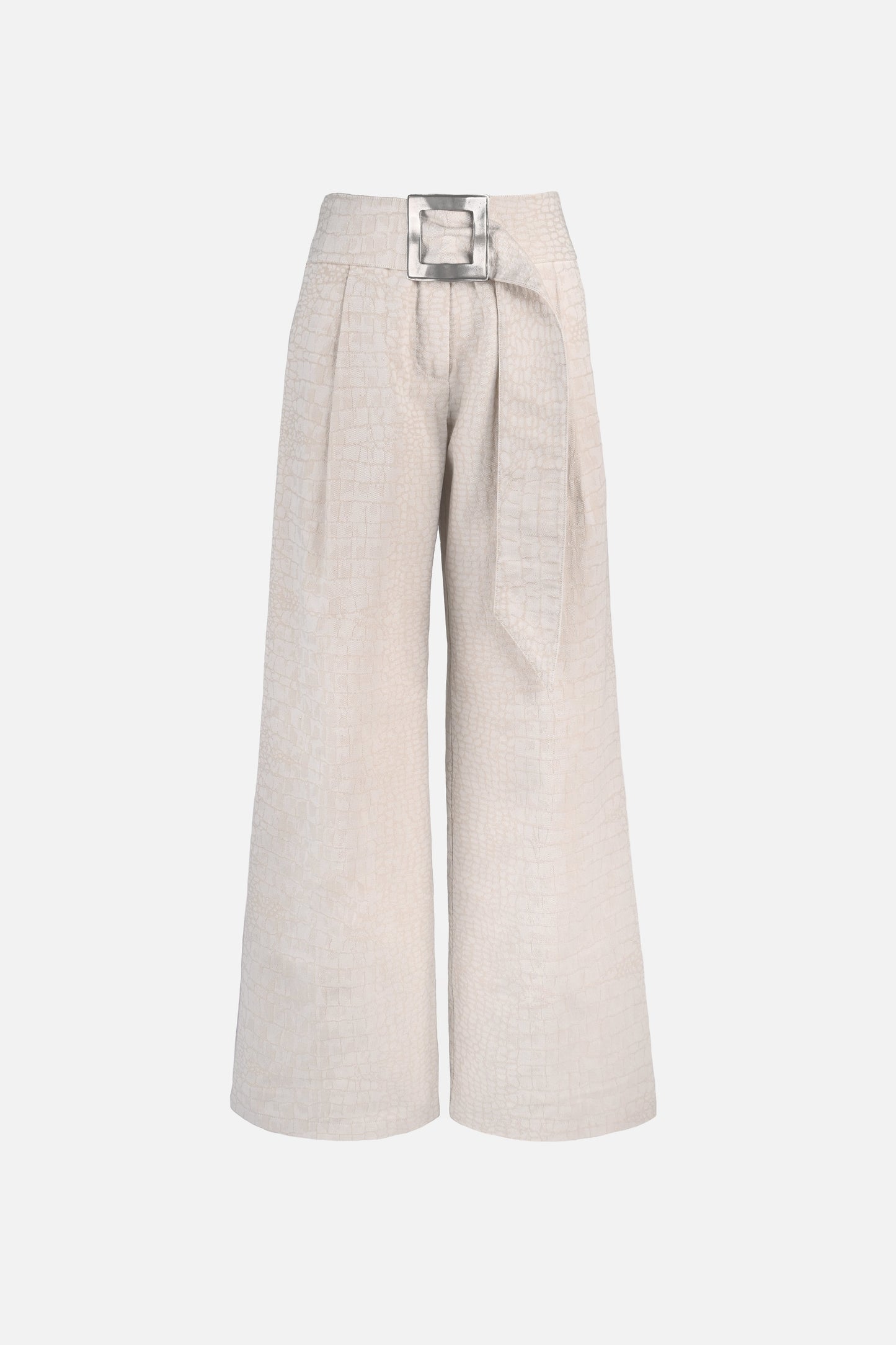 Soli Belted Pant — Snakeskin Jacquard