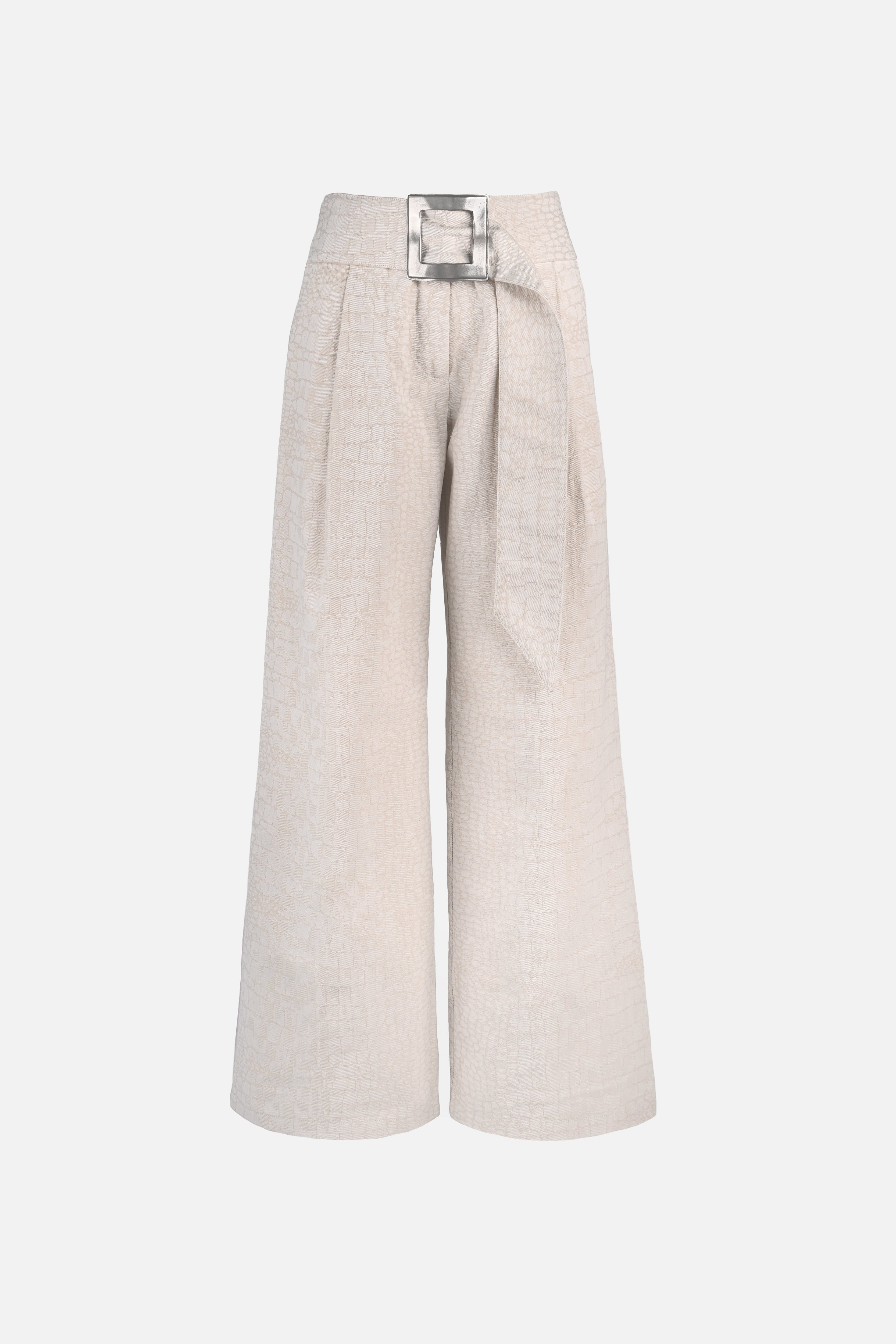 Soli Belted Pant — Snakeskin Jacquard