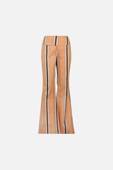 Tilly Cotton Trouser — Camel Striped