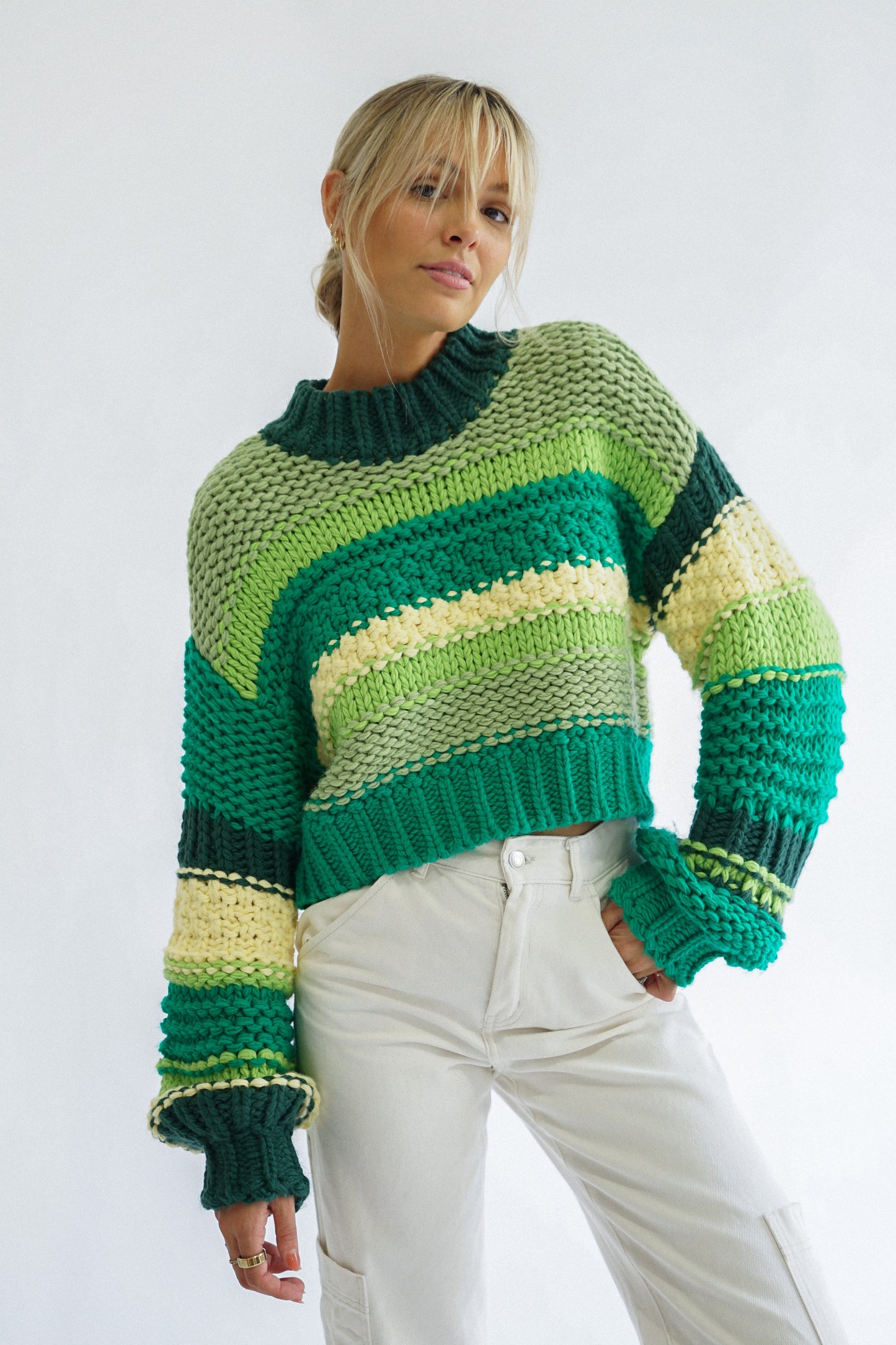 Soho Chunky Striped Sweater — Outdoors