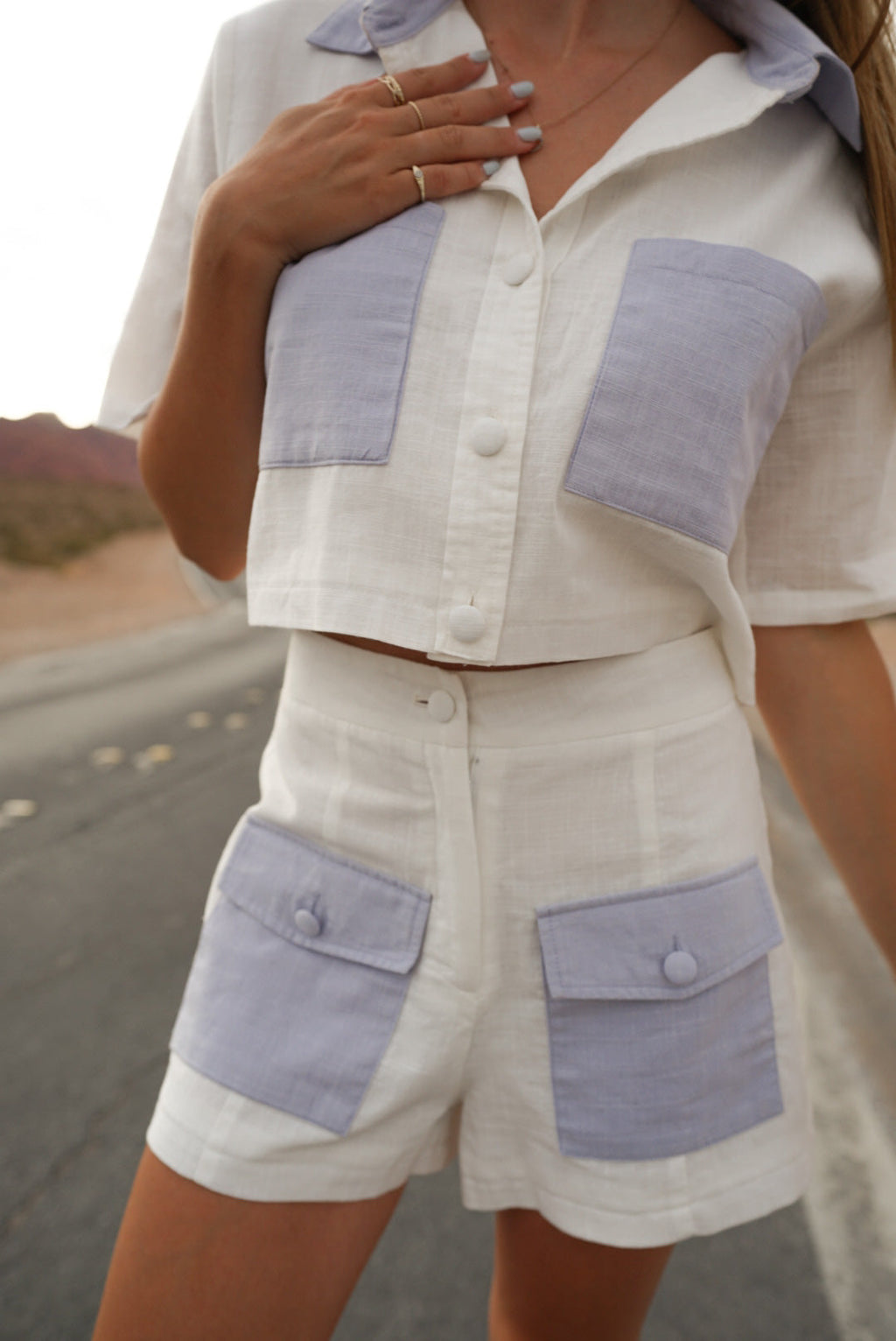 Petra Recycled Linen Top — Pearl